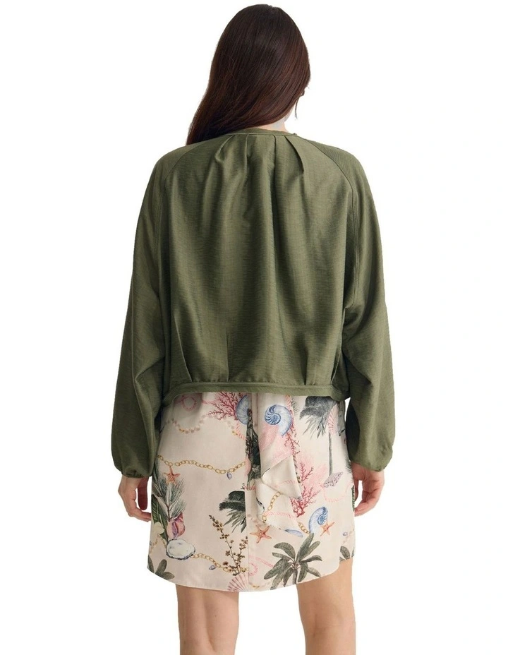Cindy Unlined Bomber Jacket in Green image 2