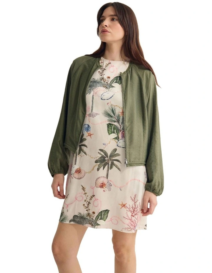Cindy Unlined Bomber Jacket in Green image 4