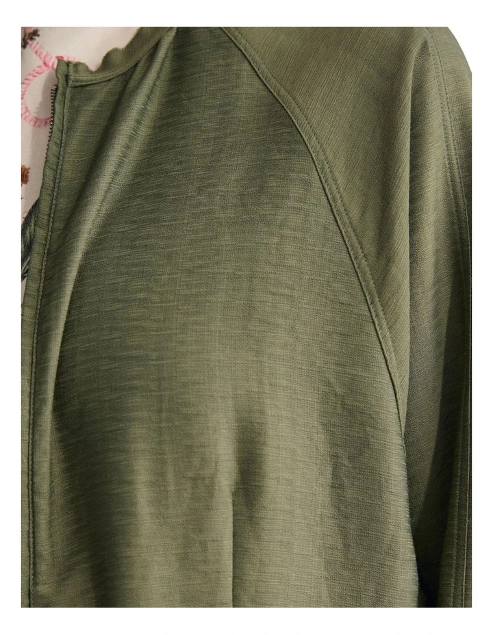 Cindy Unlined Bomber Jacket in Green image 6