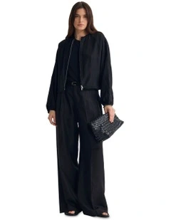 Cindy Unlined Bomber Jacket in Black