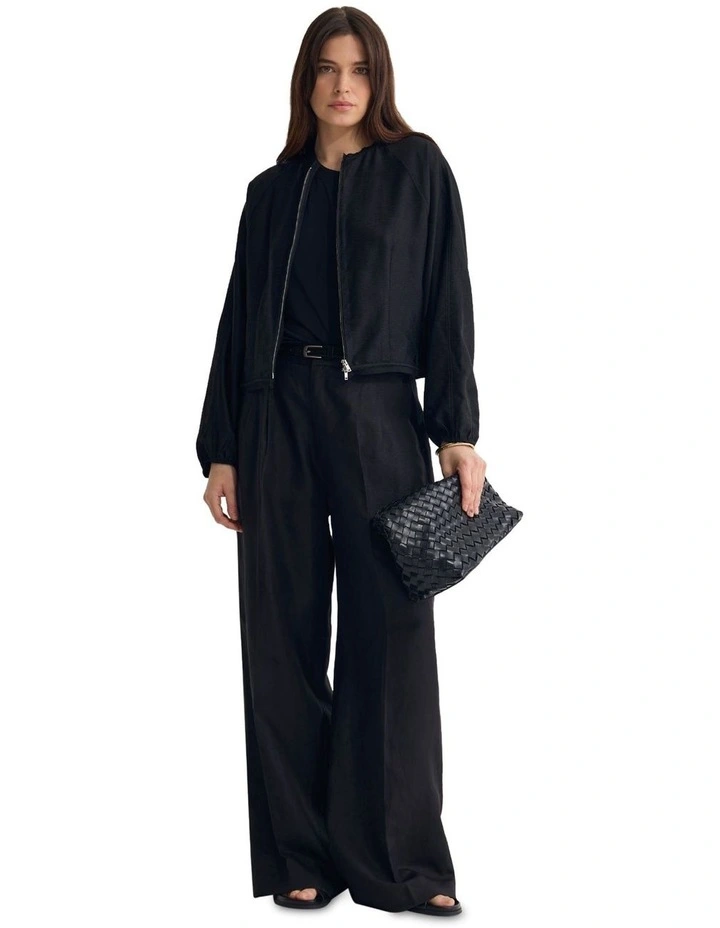 Cindy Unlined Bomber Jacket in Black image 1