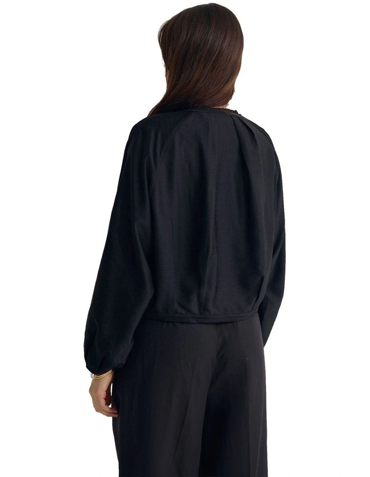 Cindy Unlined Bomber Jacket in Black image 2