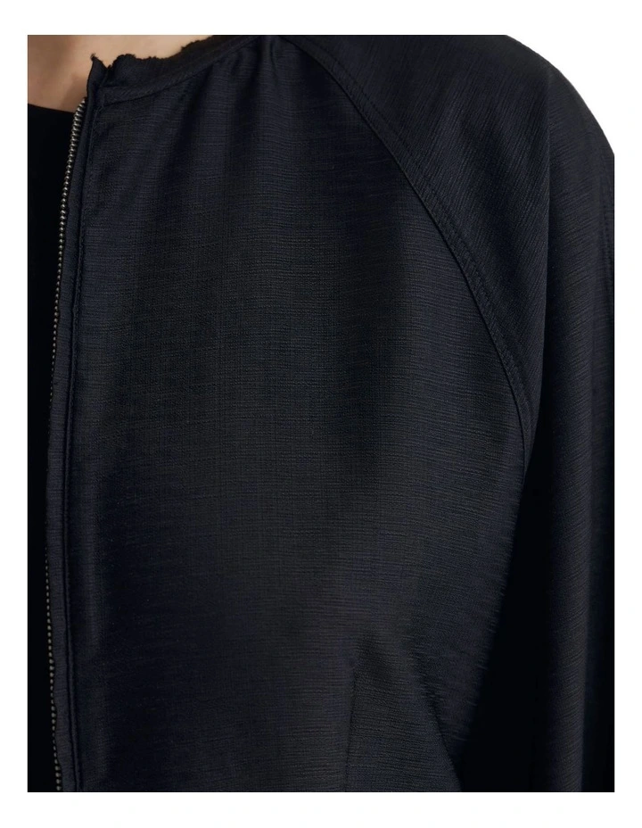 Cindy Unlined Bomber Jacket in Black image 6
