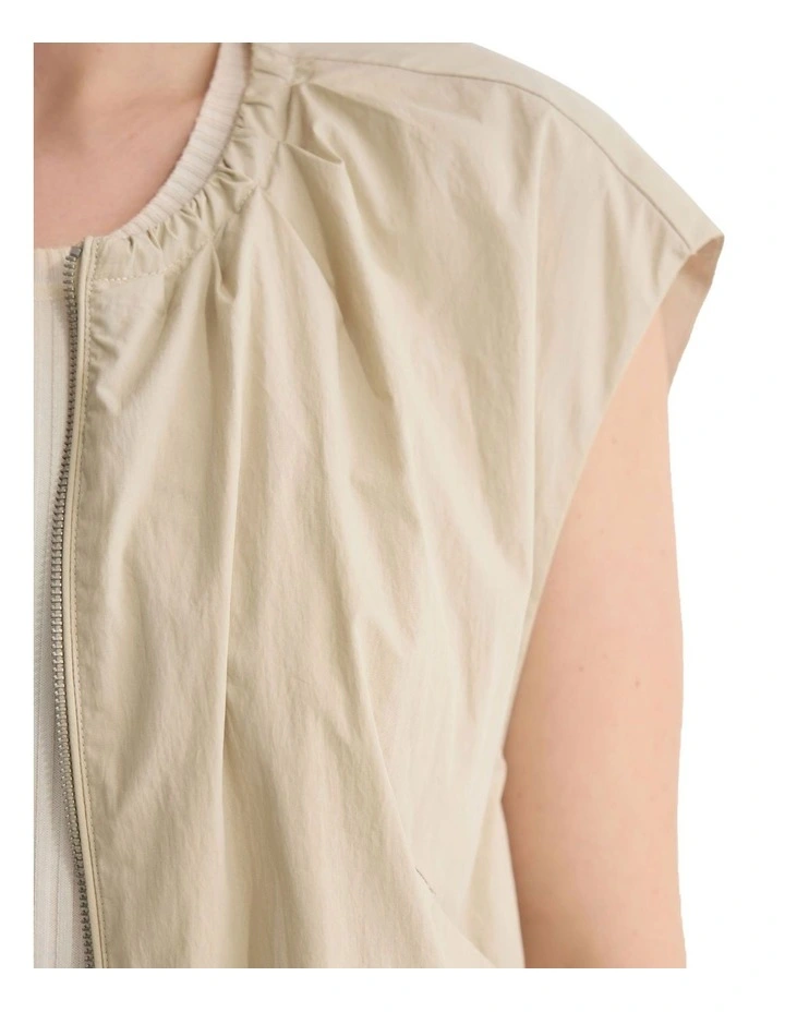 Katie Sleeveless Bomber Jacket in Bone image 6