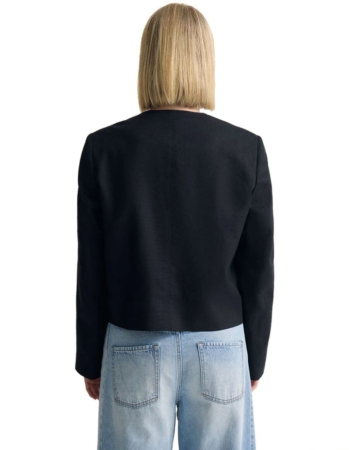 Lottie Crop Jacket in Black image 2