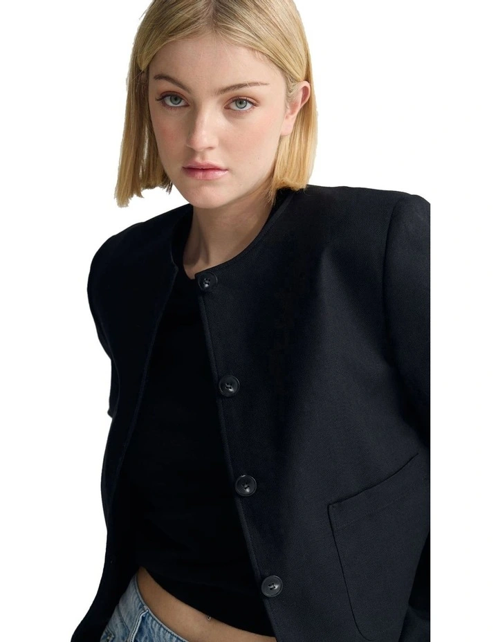 Lottie Crop Jacket in Black image 4