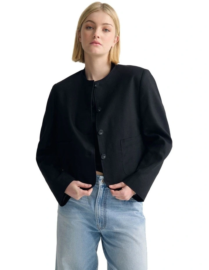 Lottie Crop Jacket in Black image 5