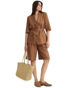 Posey Short Sleeve Jacket in Mocha
