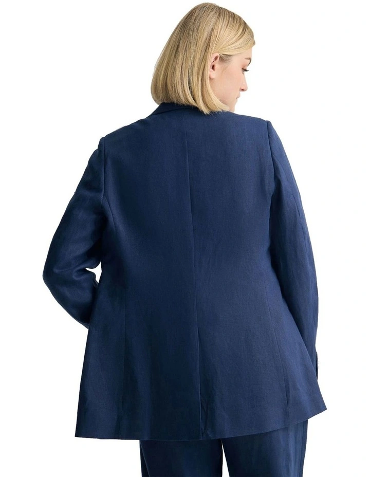 Lola Linen Blazer in French Blue image 2