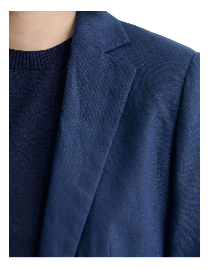 Lola Linen Blazer in French Blue image 6