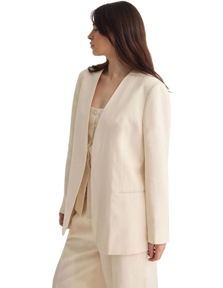 Alina Blazer in Ivory image 3
