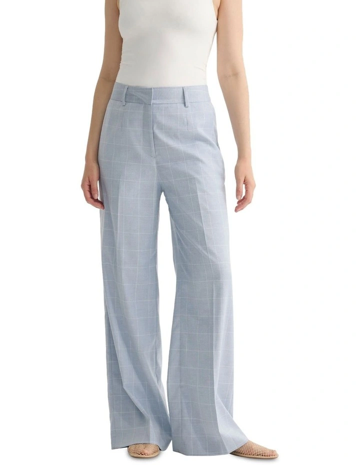 Lydia Checked Pant in Blue Check image 1