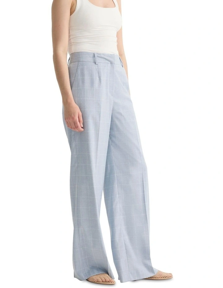 Lydia Checked Pant in Blue Check image 3