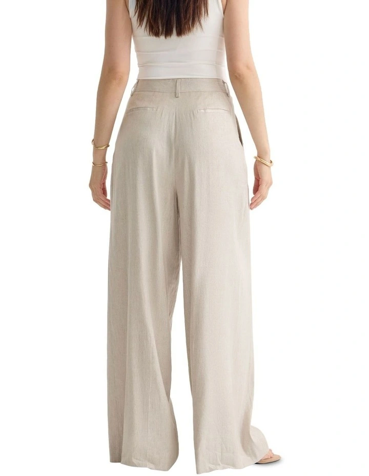Margot Stretch Linen Pant in Natural image 2