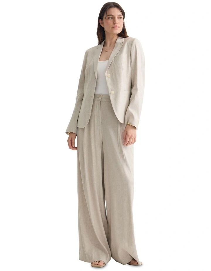 Margot Stretch Linen Pant in Natural image 5