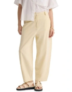 Etta Barrel Leg Pant in Butter