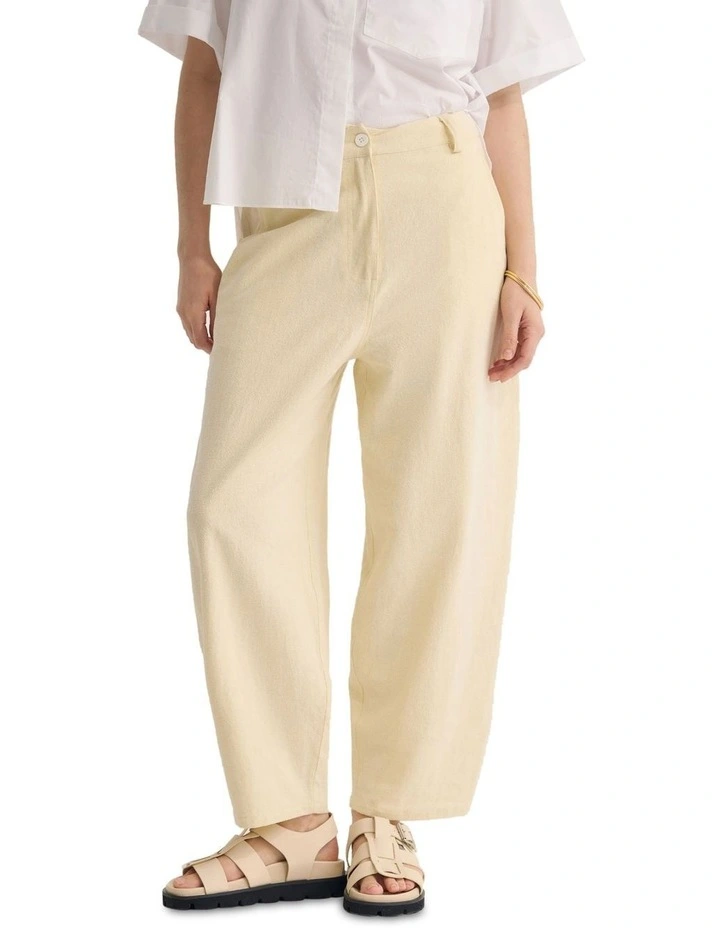 Etta Barrel Leg Pant in Butter image 1