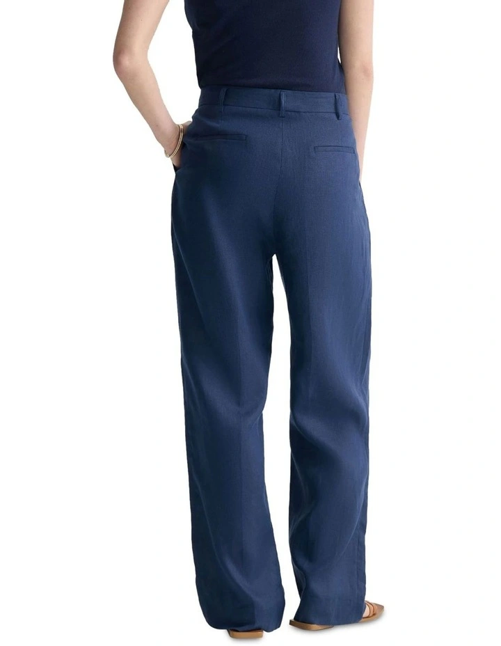 Billie Linen Pant in French Blue image 2