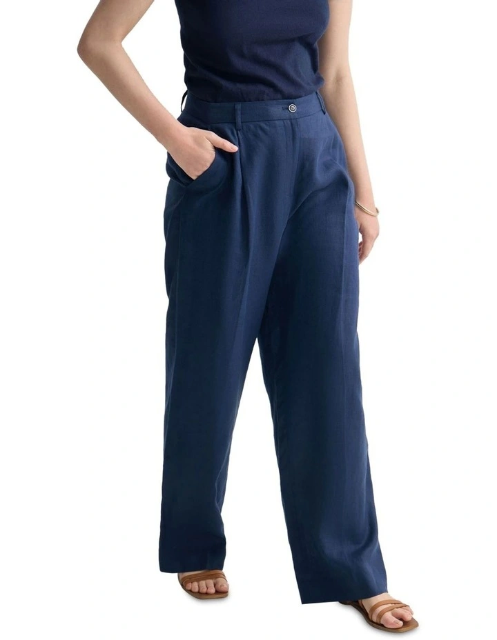 Billie Linen Pant in French Blue image 4