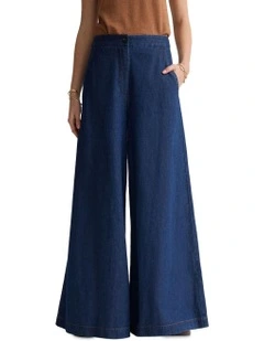 Jade Wide Leg Pant in Denim Blue