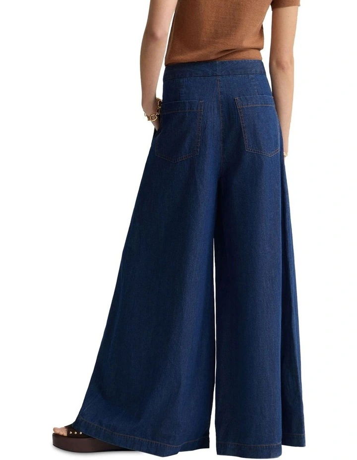 Jade Wide Leg Pant in Denim Blue image 2
