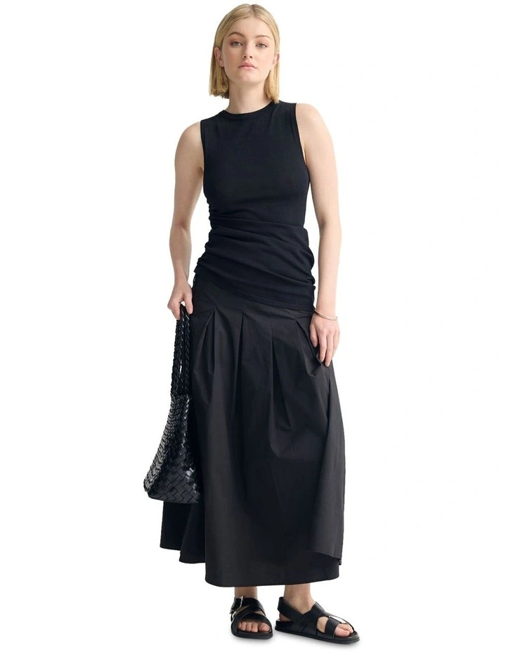 Jess Cotton Maxi Skirt in Black image 1