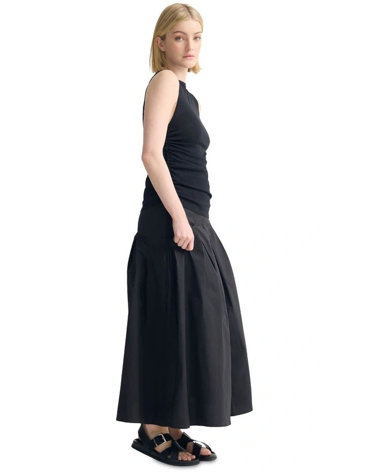 Jess Cotton Maxi Skirt in Black image 3