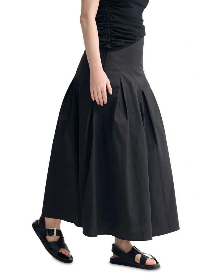 Jess Cotton Maxi Skirt in Black image 4