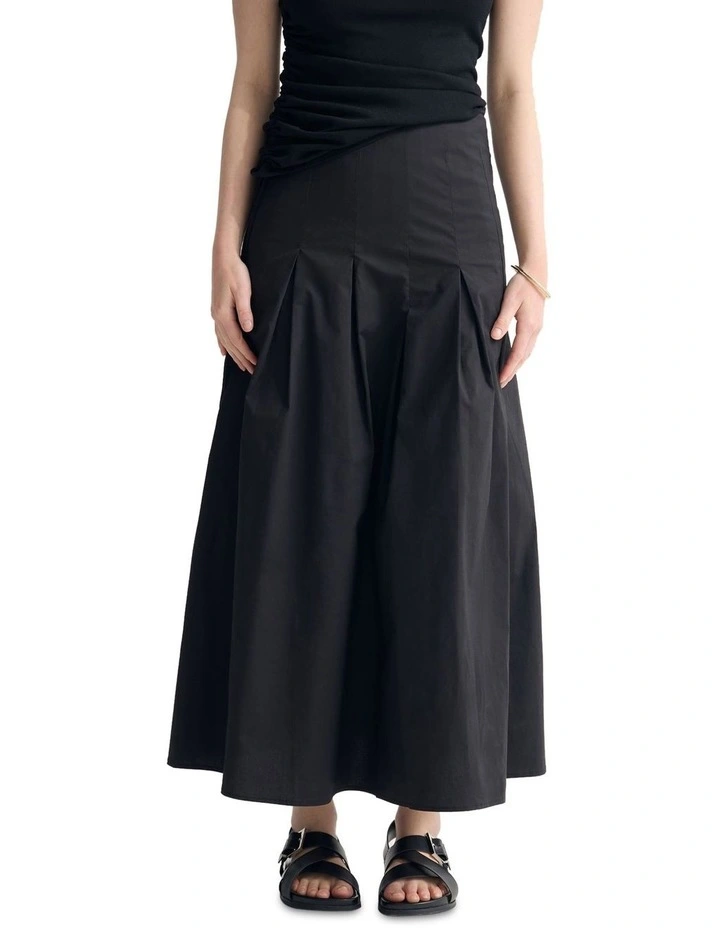 Jess Cotton Maxi Skirt in Black image 5
