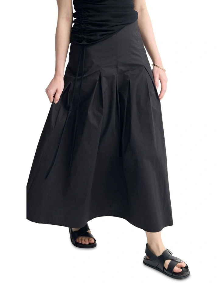 Jess Cotton Maxi Skirt in Black image 7