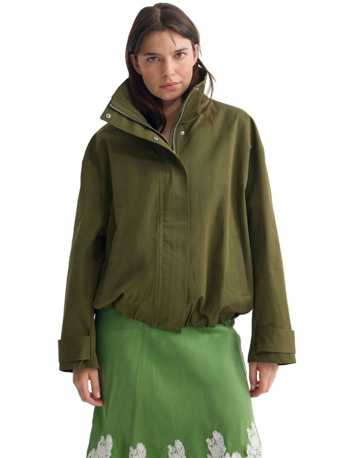 Frieda Lace Trim Skirt in Green image 5