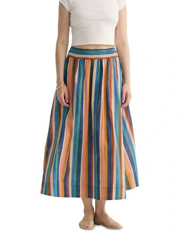 Bronte Stripped Skirt in Navy Multi