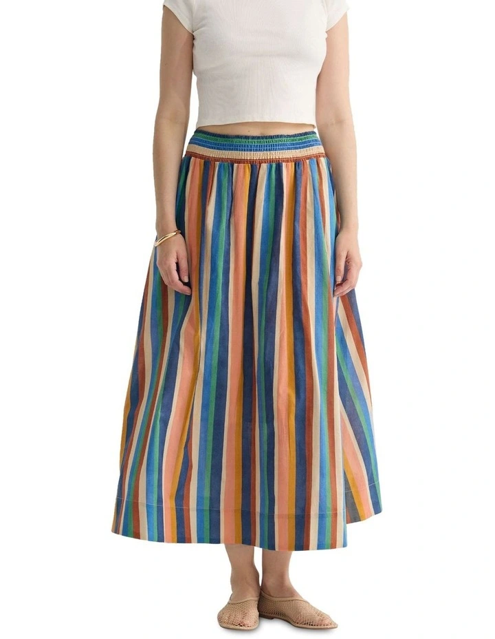 Bronte Stripped Skirt in Navy Multi image 1