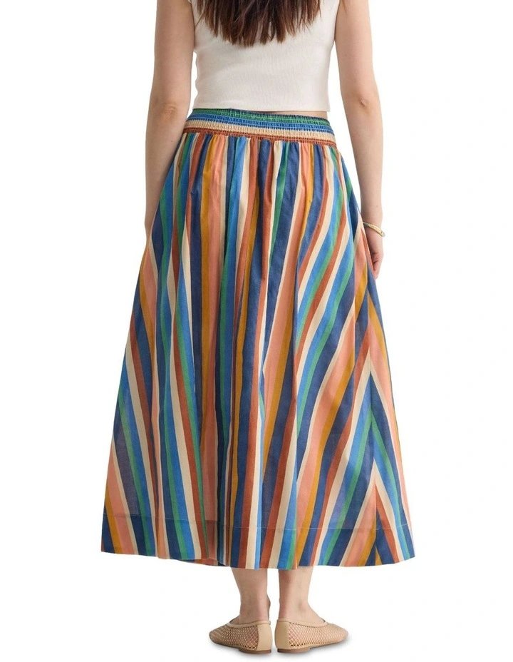 Bronte Stripped Skirt in Navy Multi image 2