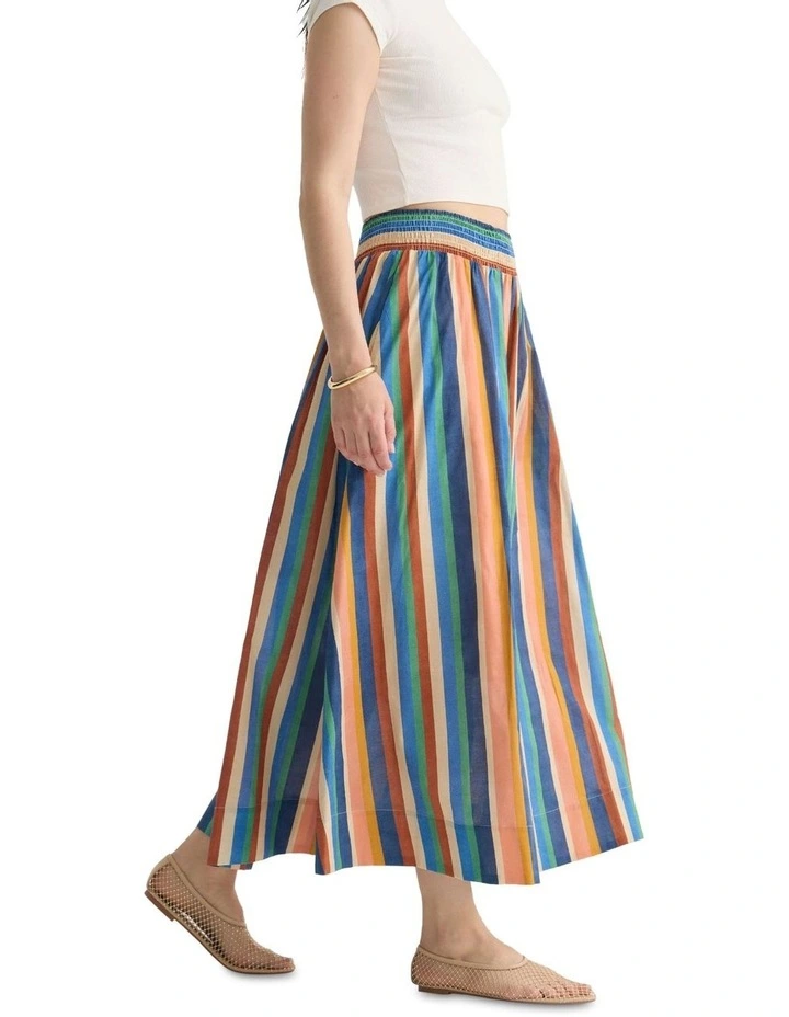 Bronte Stripped Skirt in Navy Multi image 3