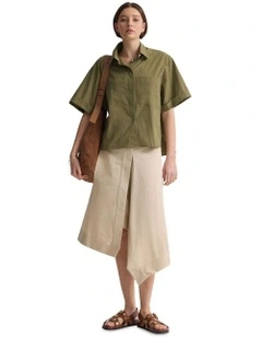 Dalia Cotton Shirt in Army