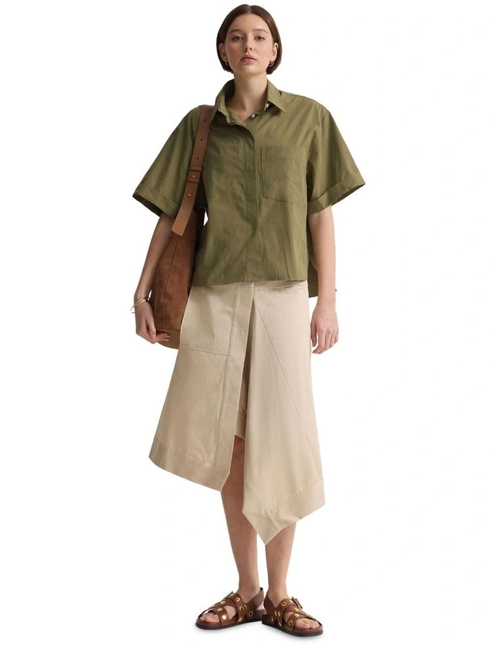 Dalia Cotton Shirt in Army image 1