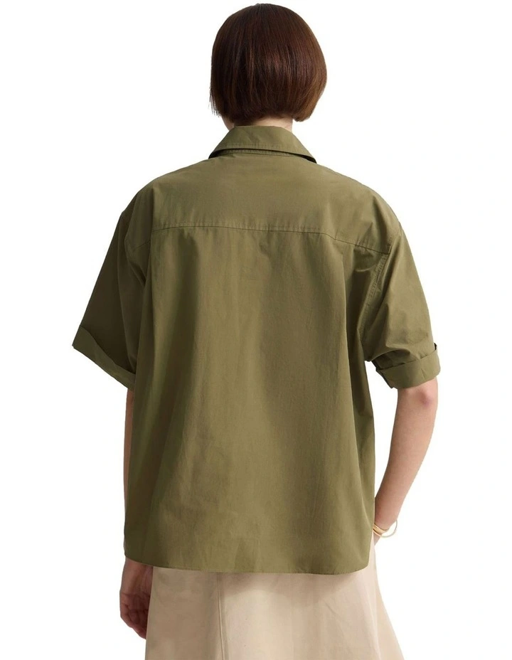 Dalia Cotton Shirt in Army image 2