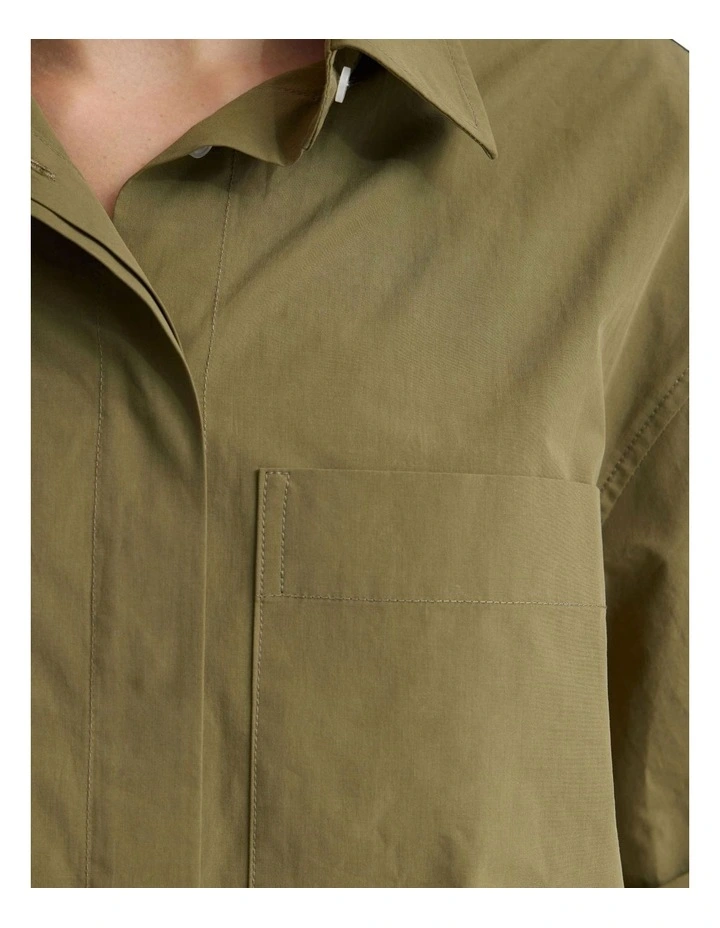 Dalia Cotton Shirt in Army image 6