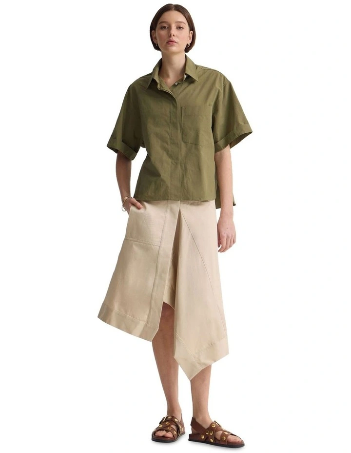 Dalia Cotton Shirt in Army image 7
