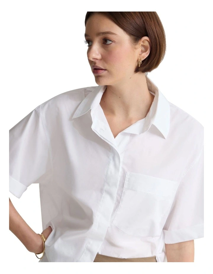 Dalia Cotton Shirt in White image 4