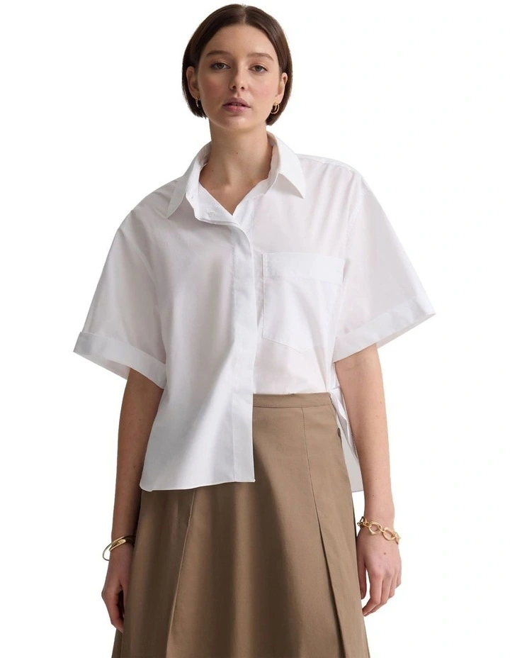 Dalia Cotton Shirt in White image 5