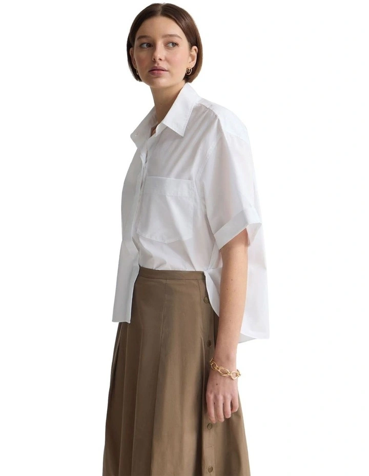 Dalia Cotton Shirt in White image 7