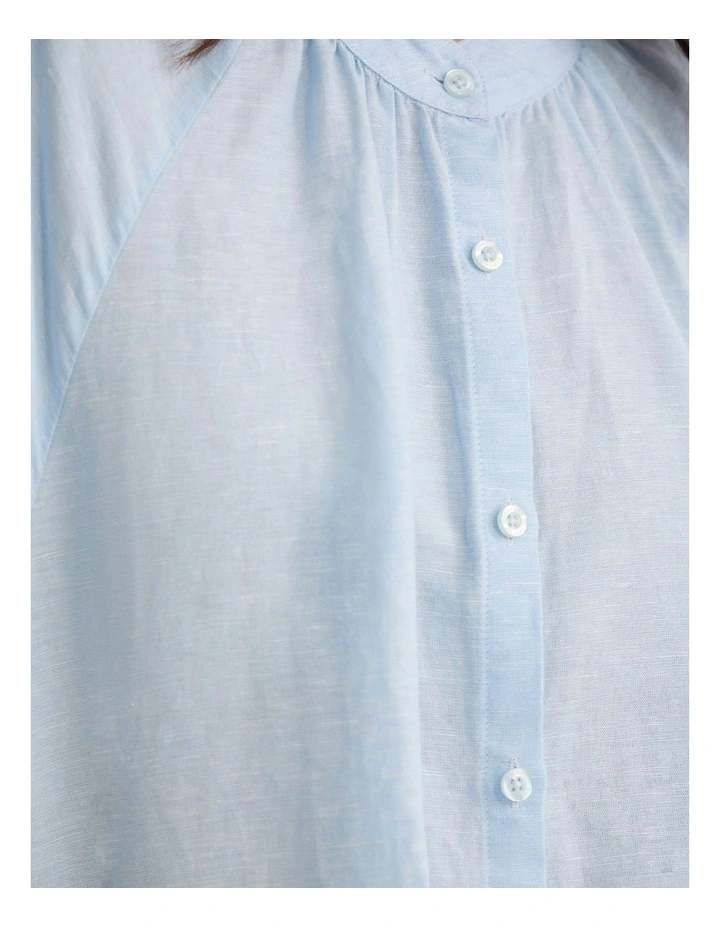 Annika Washed Linen Shirt in Blue image 6