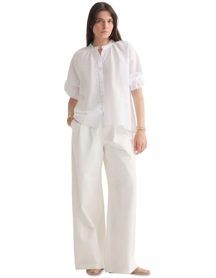Annika Washed Linen Shirt in White image 1