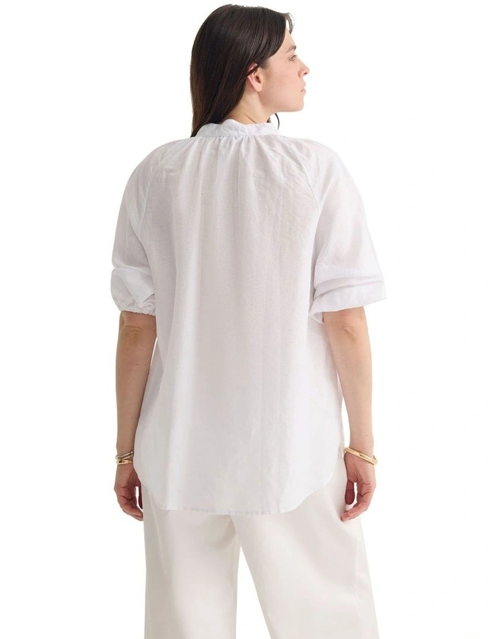 Annika Washed Linen Shirt in White image 2