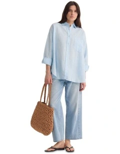 Erika Washed Casual Shirt in Blue