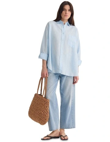 Erika Washed Casual Shirt in Blue