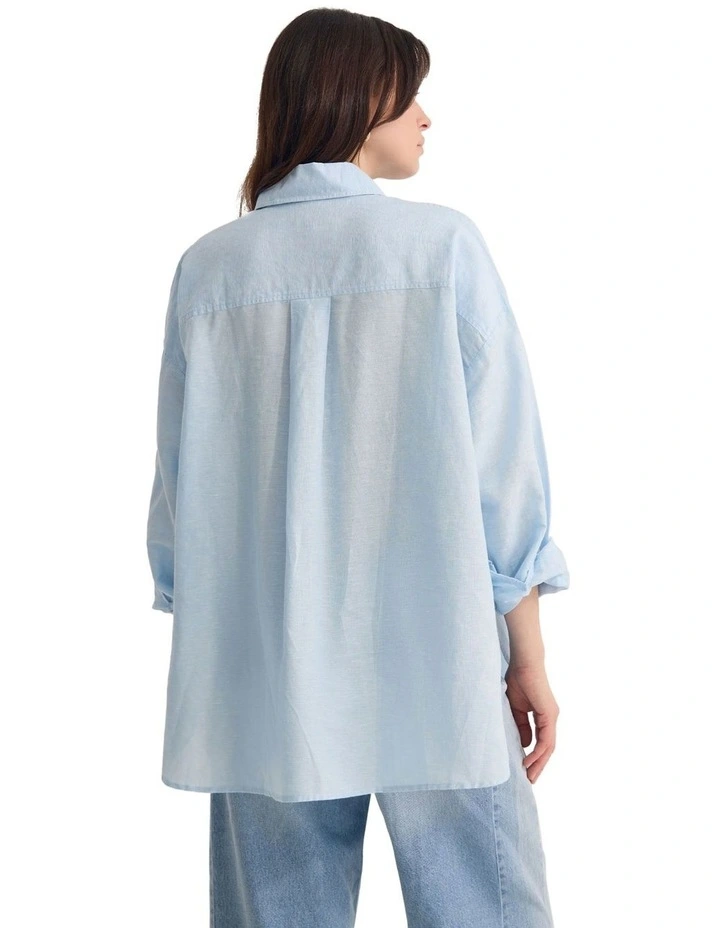 Erika Washed Casual Shirt in Blue image 2