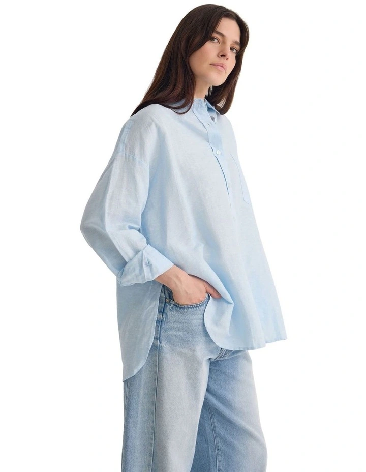 Erika Washed Casual Shirt in Blue image 3